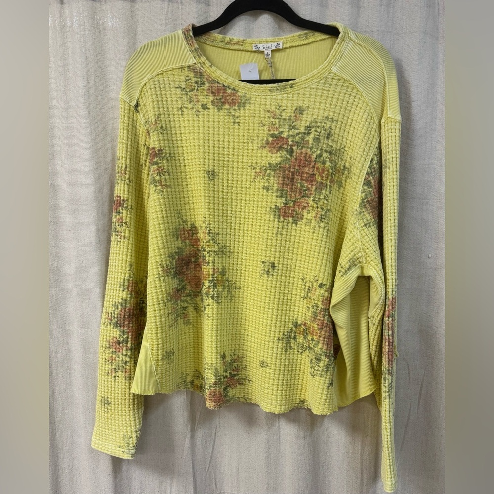 Cropped Waffle Knit Long Sleeve - By Easel